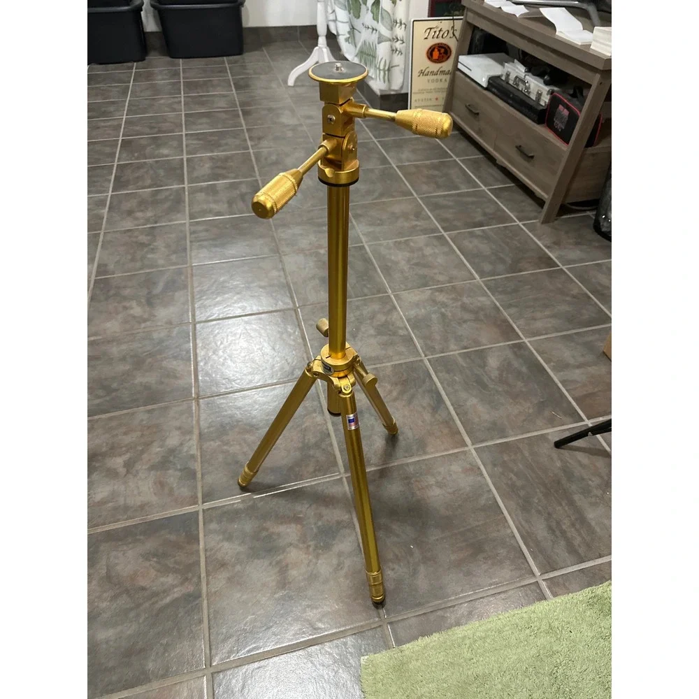 Vintage Gold Tiltall Junior Tripod by Uniphot Corp Made in USA Camera Stand